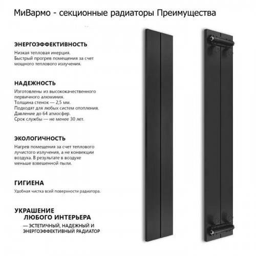 Алюминиевый секционный радиатор отопления A2.2500