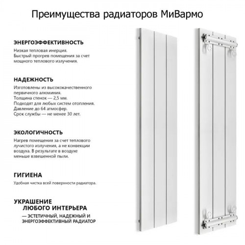 Алюминиевый секционный радиатор отопления A3.2500
